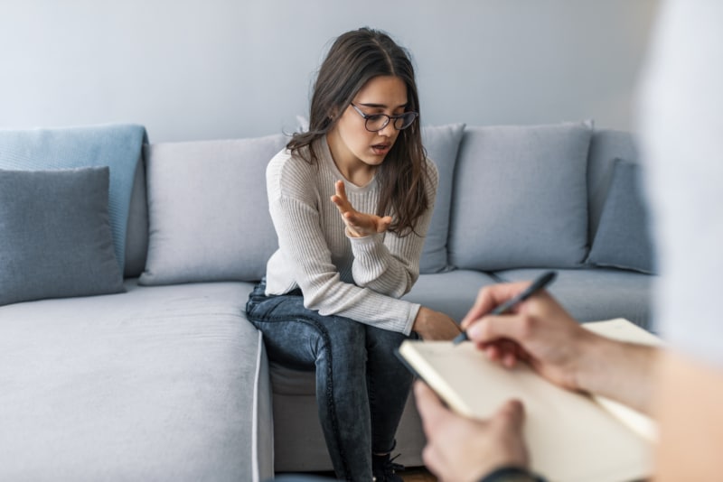 Teen in Mental Health Therapy Session